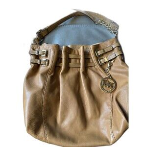 Michael Kors Tan Bag With Crossbody Strap & Gold Chain